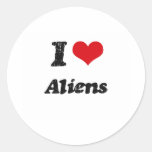 I Love Aliens Stickers