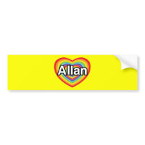 I love Allan, rainbow heart Bumper Sticker