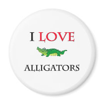 I Love Alligators Magnet