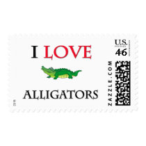 I Love Alligators Postage Stamp