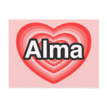 I love Alma. I love you Alma. Heart postcards