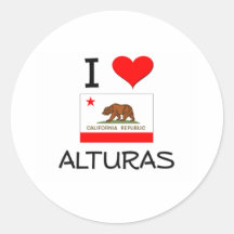 I Love ALTURAS California Stickers