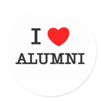 I Love Alumni Round Stickers