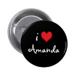 I Love Amanda Button