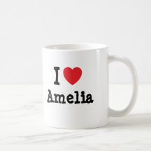 I love Amelia heart T-Shirt Mugs