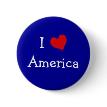 I Love America buttons