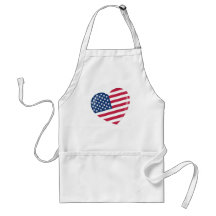 I Love America - Heart of Patriotic American Aprons