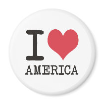 I LOVE AMERICA Products & Designs! Fridge Magnets