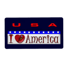 I Love America Shipping Label