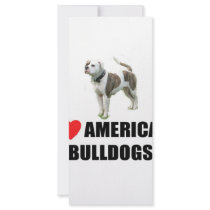 I Love American Bulldogs Rack Card Template