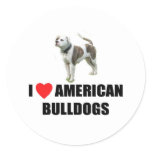 I Love American Bulldogs Stickers
