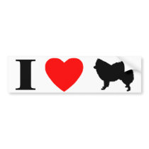 I Love American Eskimos Bumper Sticker bumper stickers by MenagerieMayhem I Love American Eskimos Bumper Sticker bumper stickers