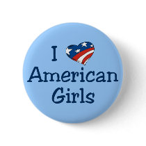 I Love American Girls Pinback Buttons