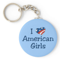 I Love American Girls Keychain