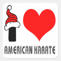 I Love American Karate Design Stickers
