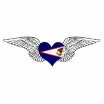 I Love American Samoa -wings Acrylic Cut Out