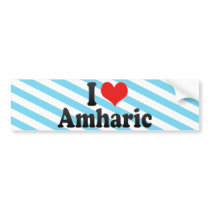 I Love Amharic Bumper Stickers