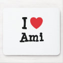 I love Ami heart T-Shirt mousepads by funnycustomtshirts I love Ami heart T-Shirt mousepads