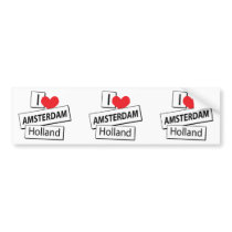 I Love Amsterdam Holland Bumper Sticker