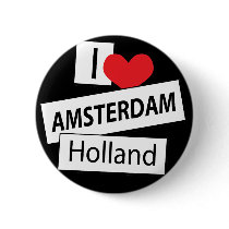 I Love Amsterdam Holland Pinback Buttons