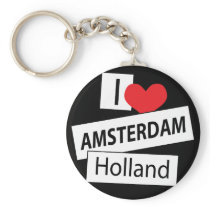 I Love Amsterdam Holland Key Chain
