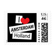 I Love Amsterdam Holland Postage Stamp