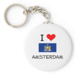 I Love Amsterdam New York Keychains