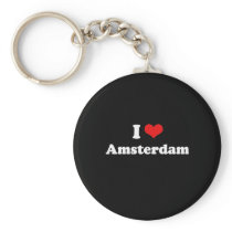 I Love Amsterdam Tshirt White Tshirt Keychain