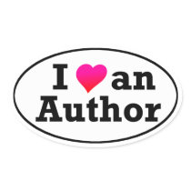 I Love An Author Oval Sticker