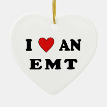 I Love An EMT Christmas Ornaments