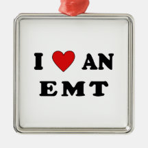 I Love An EMT Ornament