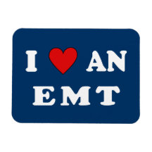 I Love An EMT Vinyl Magnets