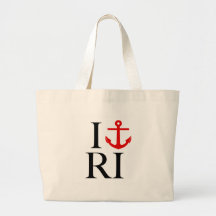 I Love (Anchor) RI Canvas Bag