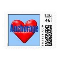 I Love Anchorage Alaska Postage Stamps