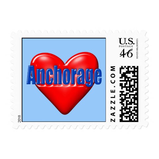 I Love Anchorage Alaska Postage Stamps