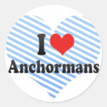 I Love Anchormans Round Stickers