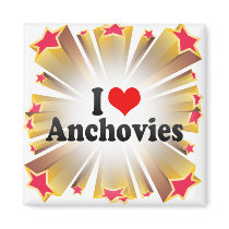 I Love Anchovies Refrigerator Magnet