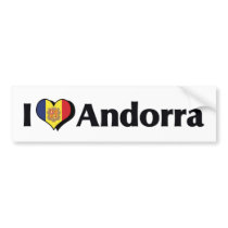I Love Andorra Flag Bumper Sticker