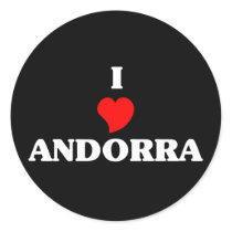I Love Andorra Round Sticker