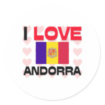 I Love Andorra Round Sticker