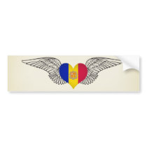 I Love Andorra -wings Bumper Sticker