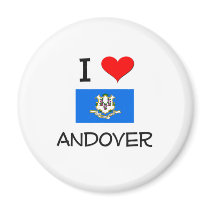I Love Andover Connecticut Fridge Magnets