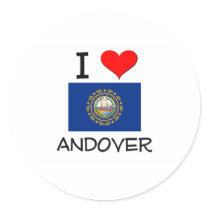 I Love Andover New Hampshire Round Sticker