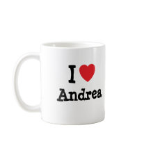 I love Andrea heart custom personalized Mugs
