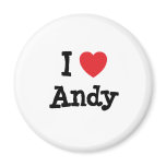 I love Andy heart custom personalized magnets