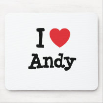 I love Andy heart custom personalized Mouse Pad