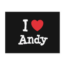 I love Andy heart custom personalized Post Card