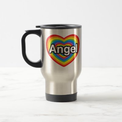 love you angel. I love you Angel. A valentine for Angel, happy birthday Angel, or a daily sentiment. Personalized, customized/customizable. An Angel rainbow heart.