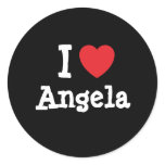 I love Angela heart T-Shirt Round Sticker