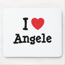 I love Angele heart T-Shirt mousepads by funnycustomtshirts I love Angele heart T-Shirt mousepads